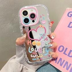 Charming Heart Mirror Phone Case - Colorful Shockproof Back Cover - iPhone 17 Pro Max (A)