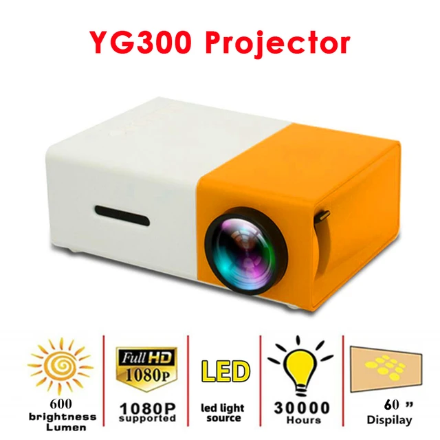 Proyector LED portátil HD 1080P, Mini proyector de cine con compatibilidad  1080P y pantalla de 60, Lámpara LED con 30,000 horas de vida, Ideal para  cine en casa