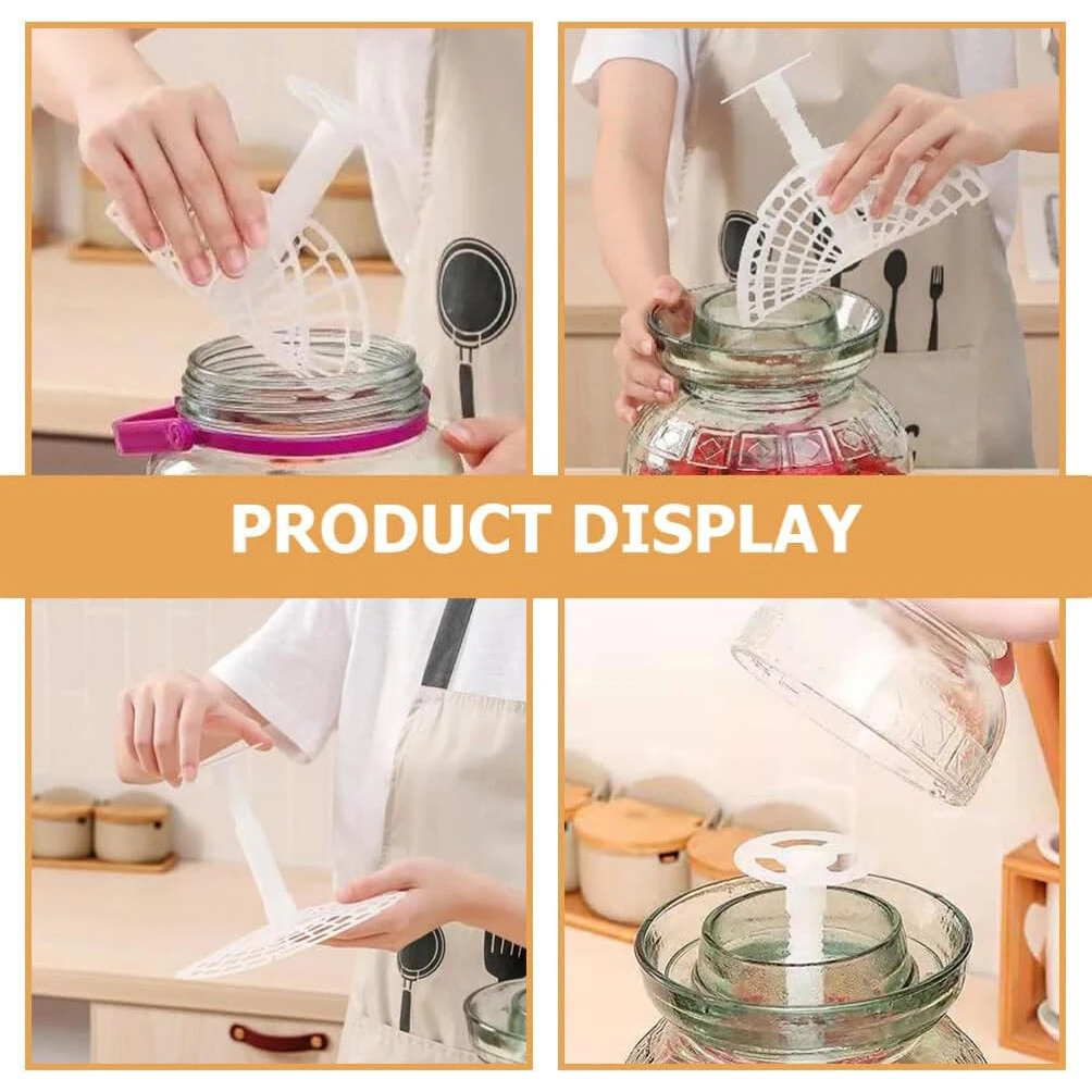 Pickle Jar Press Plastic Holder For Compaction In Kimchi Jar Fermentation Weight Press For Kitchen Home Cooking Making Kimchi