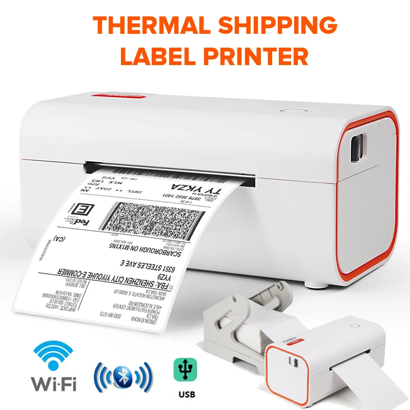 Portable Wireless Thermal Label Printer 4x6, Bluetooth, WIFI, Mobile Compatible iOS Android App Barcode Printer - AliExpress