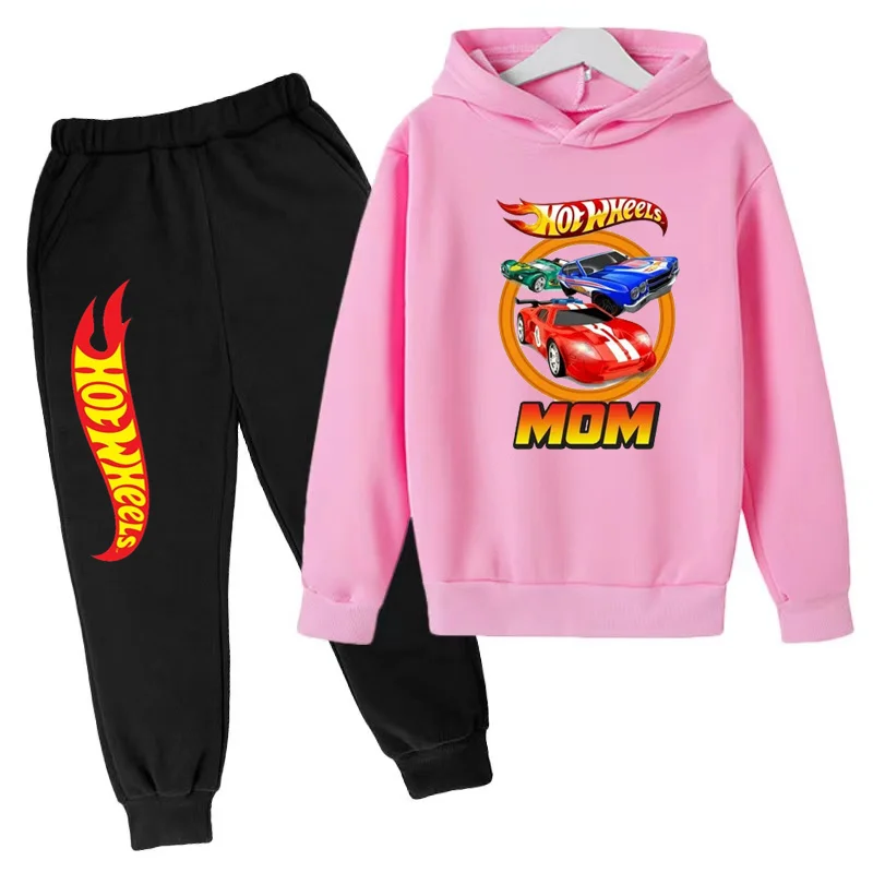 Kids Clothing Hot Wheels Car Game Printed Hoodie Coat 3-12 Yrs Boys Girls Toddler Top+pants Fashion Sweatshirt Casual Sportswear