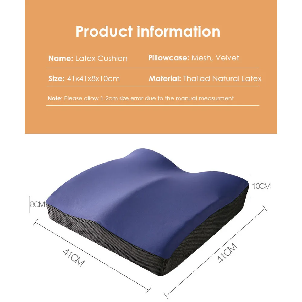 PurenLatex Two Side Air Holes Orthopedic Chair Cushion Office Seat Pad  Hemorrhoid Treat Car Seat Relief Tailbone Coccyx Pain - AliExpress