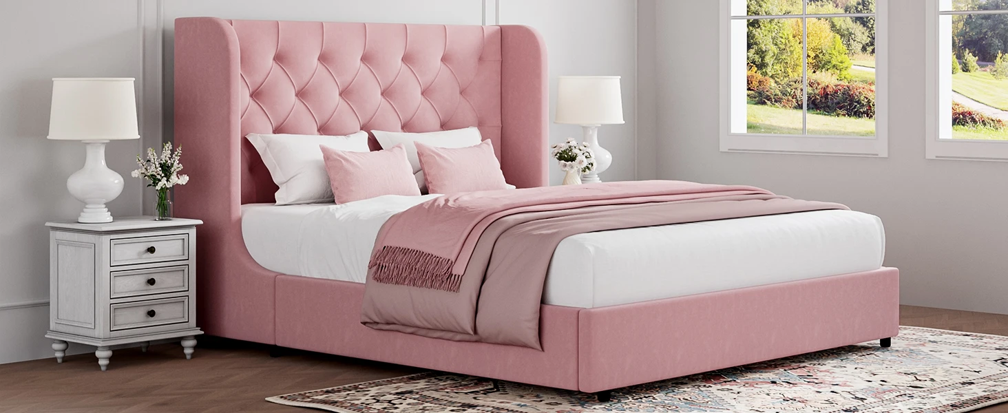 pink bed frame