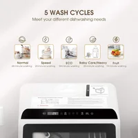 BIGSALE Portable Countertop Dishwashers, Compact Dishwashers with 5L Built-in Water Tank Inlet Hose, 5 Washing Programs 2