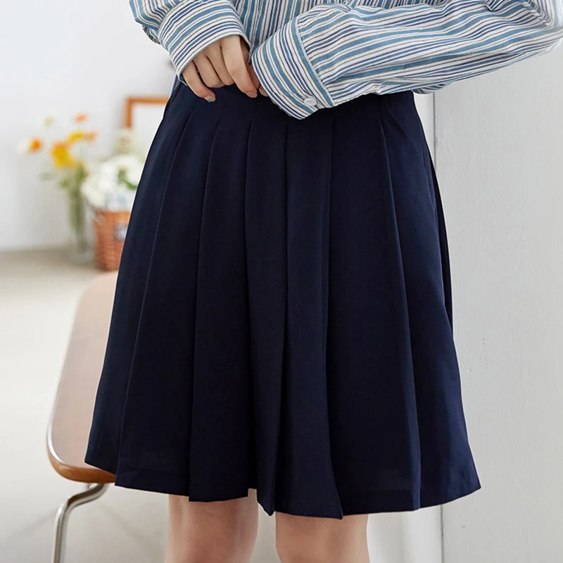 cute skirts Pleated Skirts Womens Solid Elegant All-match Women Korean Style Slim A-line Casual High Waist Female Mini Short Skirt Summer black tennis skirt Skirts