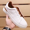 Fashionable Versatile Casual Board Head Leather Suede Light High-end Feel Business White Leather Walking Shoes Loafers Sneakers 1