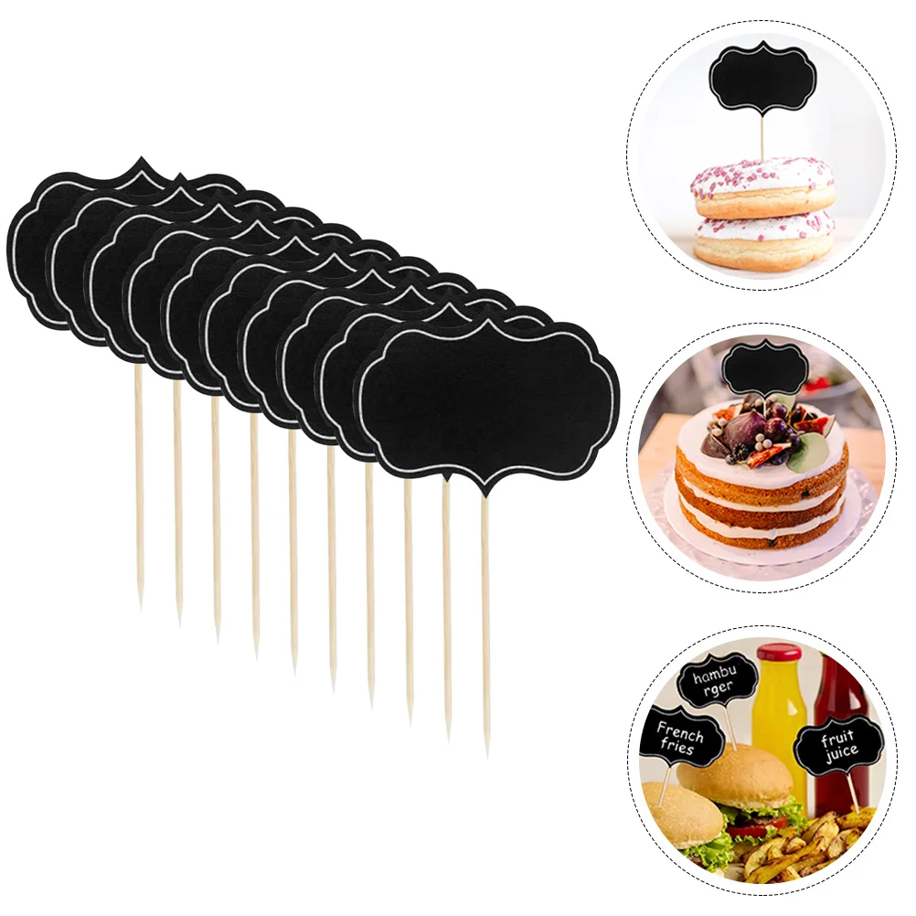 

Chalkboard Cupcake Picks Writable Sign Picks Markers blackboard sticker label wedding party cheese buffet name price tag