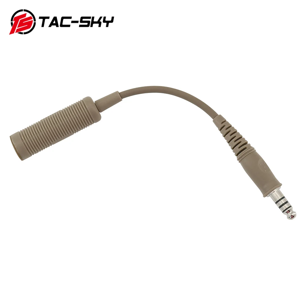 TS TAC-SKY Tactical Headset PTT Adapter Cable Military Standard 7.0mm Plug  for U-174 NATO/Military to Civilian Wire Plug