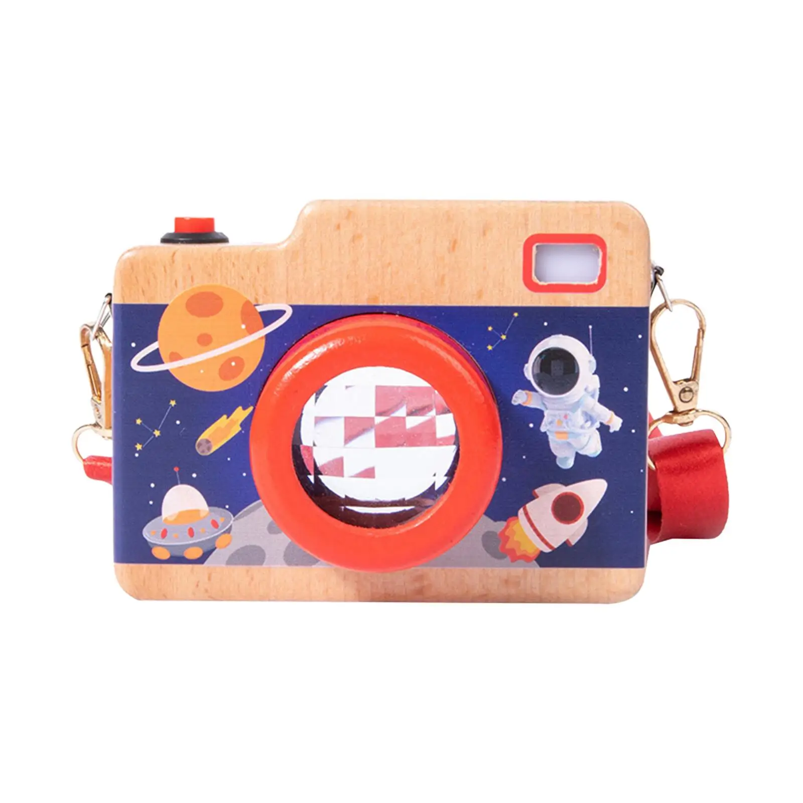 LED Wood Camera Toy with Sound and Light for Preschool Photographed Props