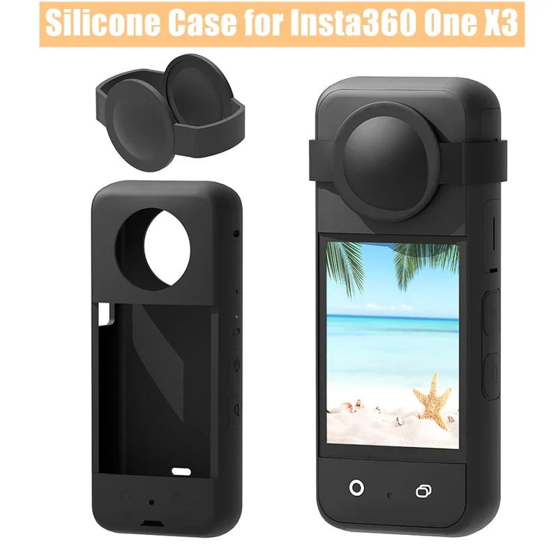 

Silicone Case Soft Cover for Insta360 One X3 Dustproof Lens Cover Protective Sleeve Panoramic Camera Cap Accessories