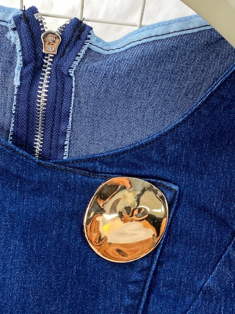 Wmstar Denim Two Piece Sets Women Wholesale Sleeveless Vest Crop Top and Wide Leg Pants Fashion Streetwear  Outfits