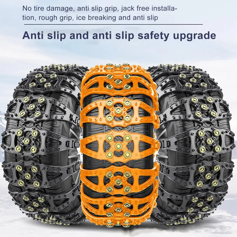 

Frost Cracking Resistant Tire Chains Universal Fish Bone Car Tire Chains Anti-sliding Wear-resistant Grip for Vehicles 2/4/6pcs