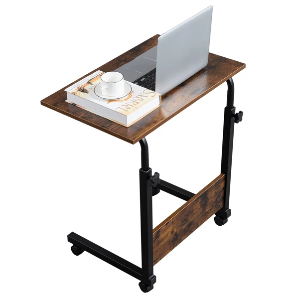 【旧编码：31585662】 复古色桌面 复古色挡板 黑色钢架 刨花板贴三胺 60cm N001 电脑桌 可升降 可移动-35