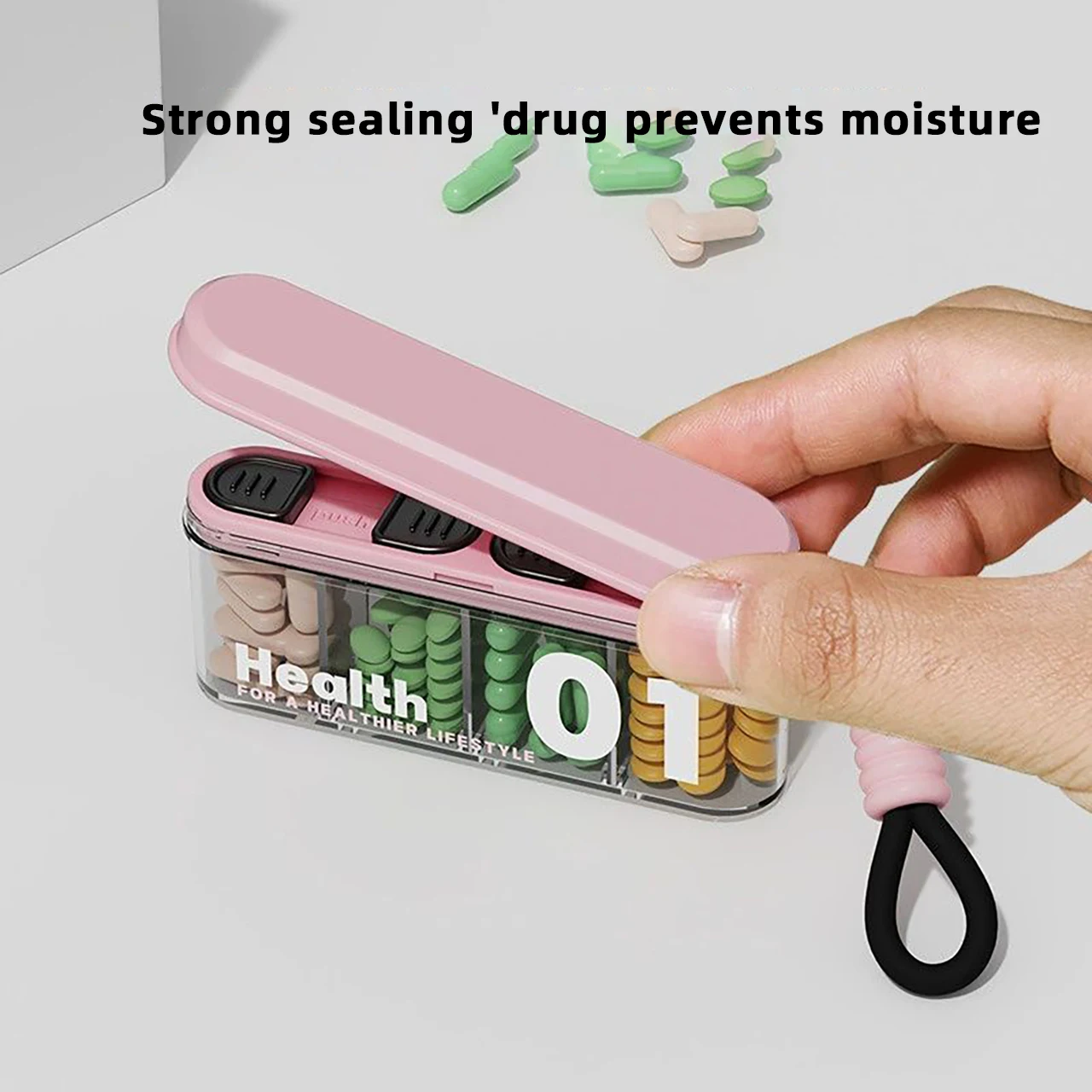 Small Pill Storage Box Portable Sub-Packing Mini Splitter Holder Split 4 Compartments Candy Packaging Case