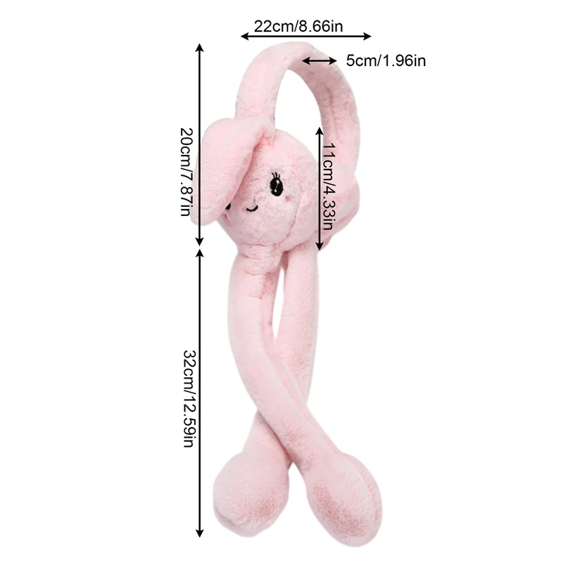 1Pcs New Lady Fluffy Autumn And Winter Earmuffs Cute Warm Move The Air Bag Rabbit Ears Cold Earmuffs, Soft Earmuffs Daily Wear