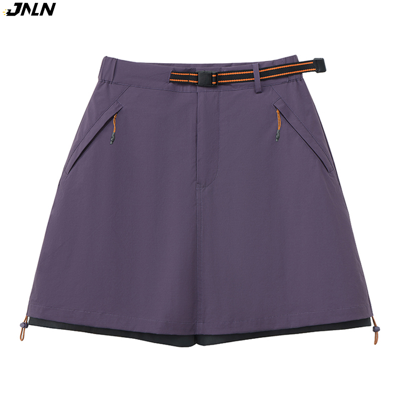 JNLN Women's Stretch Hiking Shorts Skirt Outdoor Camping Climbing Running Culottes Lightweight Anti-Exposure Workwear Shorts