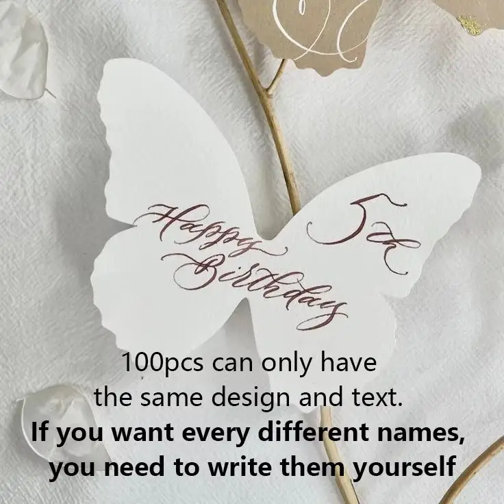 Butterfly Name Card Place Wedding Invitation Party Dinner Menu Table Decor Supplies Personalized Text Design Print RSVP