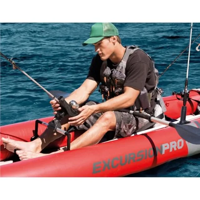 68309EP Excursion Pro K2 Inflatable Kayak Set: 2-Person 400lb Ccity SuperTough PVC Adjustable Bucket Seat Includes Deluxe 86in