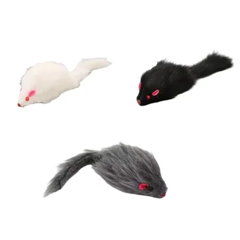 False Mouse Cat Pet Toys 18 cm Cat Long-haired Tail Mice Mouse Toys Soft Rabbit Fur Furry Plush Cat Toy For Pet Cats Dogs