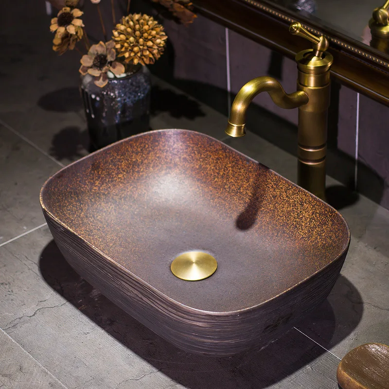 

China Procelain wash basin sink ceramic art sinks Countertop wash basin ceramic bathroom sinks decorative wash basin