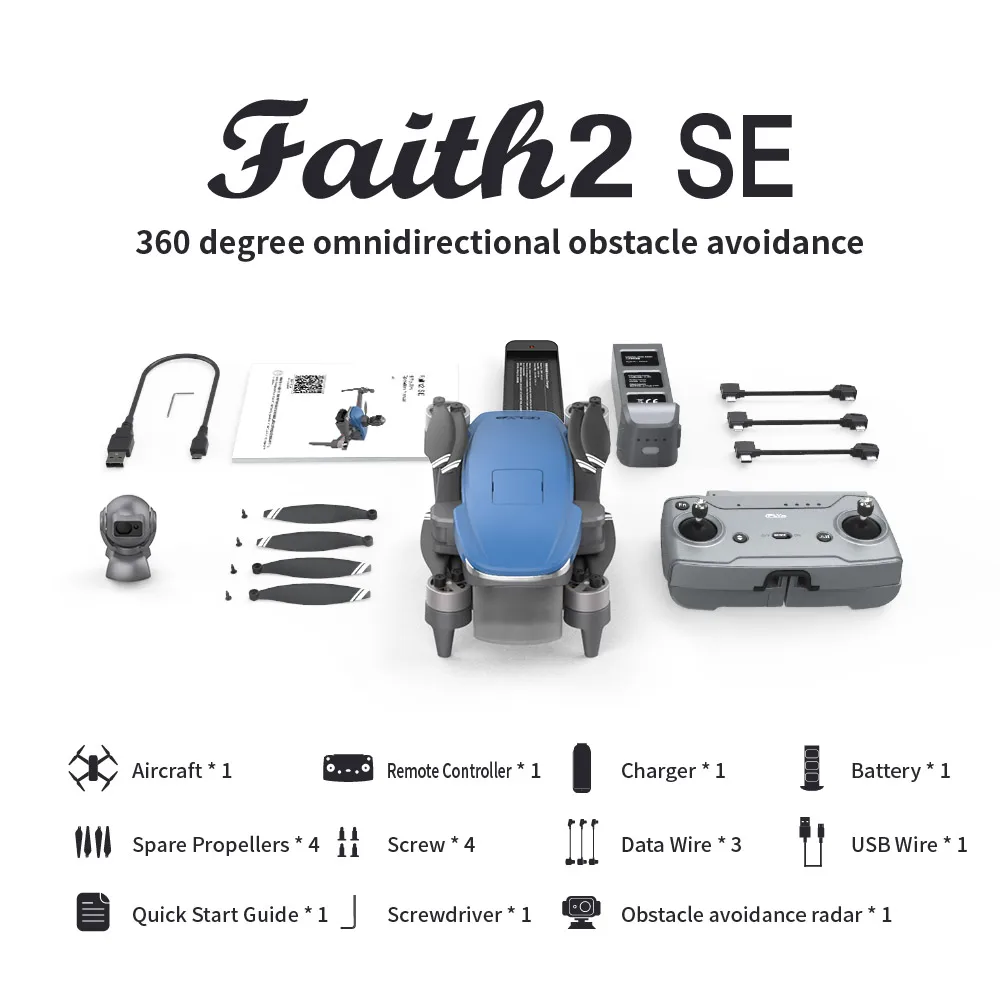 C-FLY Faith2 SE 드론, 4K 전문 3 축 짐벌, FPV 5G 와이파이 GPS RC 쿼드콥터, 카메라 포함, 540 ° 장애물 회피 헬리콥터