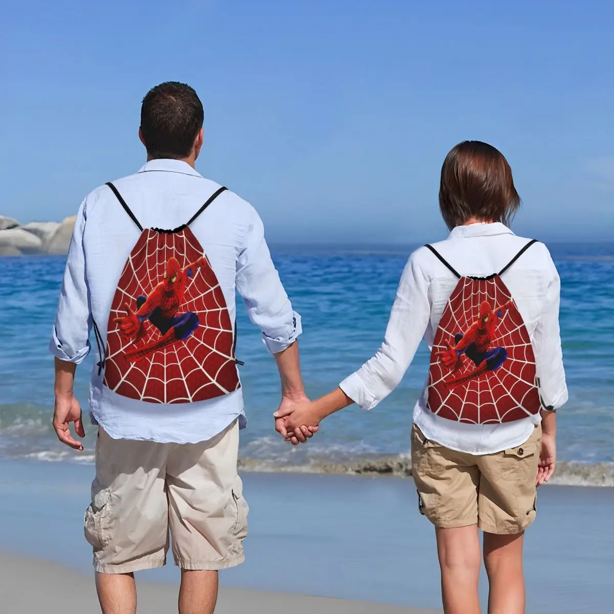 Custom Spiderman Gesture Drawstring Backpack Bags Women Men Lightweight Gym Sports Sackpack Sacks for Shopping 6