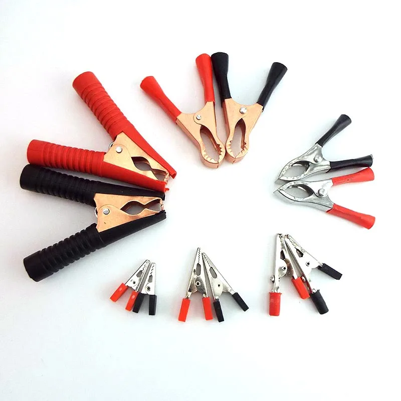1 Pair Alligator Clips Probe Crocodile Clip Clamps Connector 5A10A 50A 100A Test Lead For Car Battery Test Electrical DIY Tool