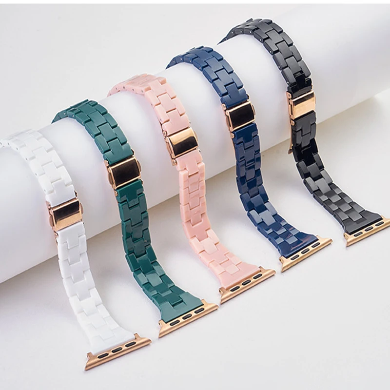 Cinturino Sottile In Resina Per Cinturino Apple Watch Ultra 49Mm 44Mm 40Mm 42Mm 38Mm Correa Cinturino Iwatch Series 5 4 3 Se 6 7 8 45Mm 41Mm