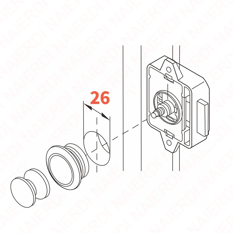 NAIERDI-Serrure à Bouton-Poussoir pour Voiture de Camping-Car, Noir, 26mm, Chrome, Caravane, MELLock, Armoire, Serrures à Bouton pour Moteur de Bateau, 10Pcs