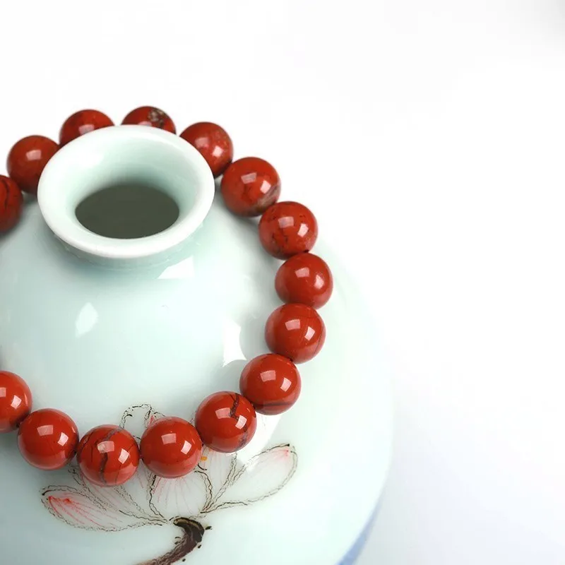 Natural Stone Genuine 5A Red Jasper Prayer Beaded Bracelets Women Men Rosary Meditation Bracelets Yoga Jewelry Gift Pulsera