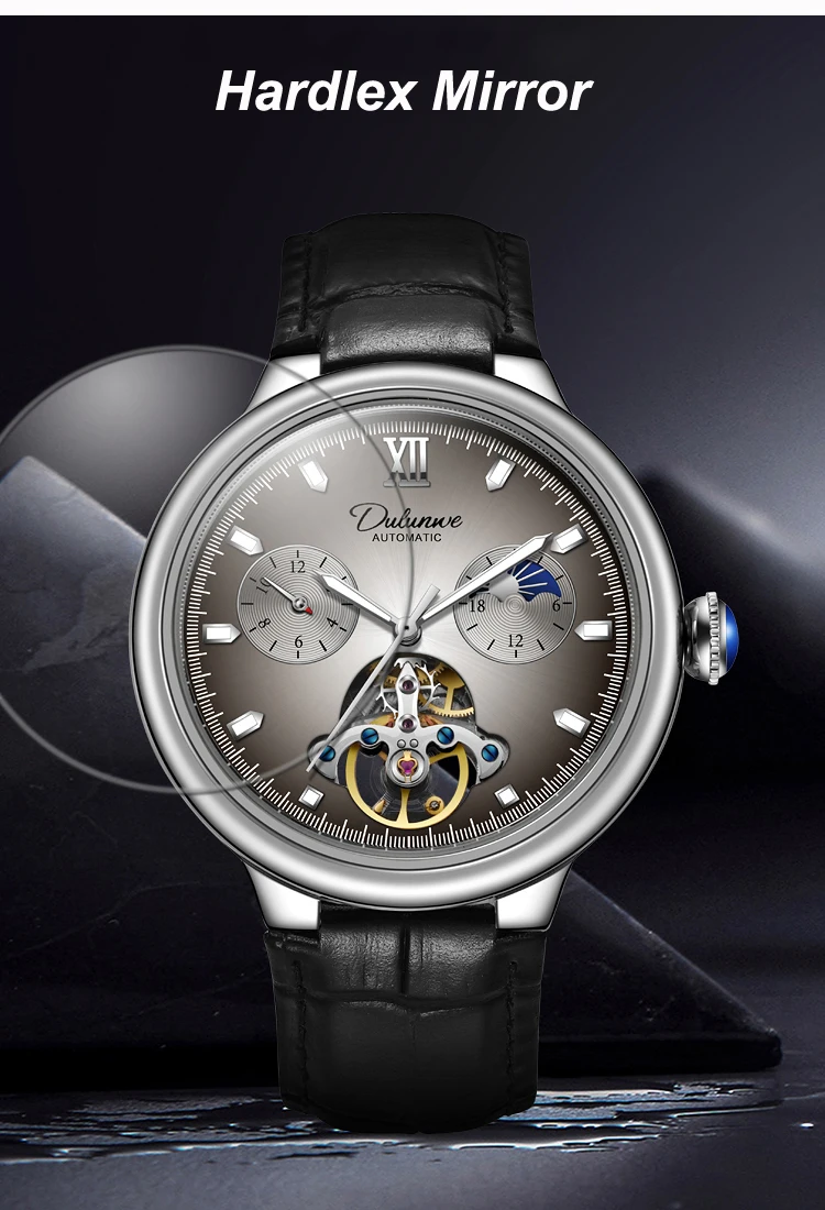 Luxus Herren Neue Mechanische Skelett Uhren Mode Tourbillon Automatische Aushöhlen Uhr Wasserdicht Casual Leuchtende Uhr_voghion.com