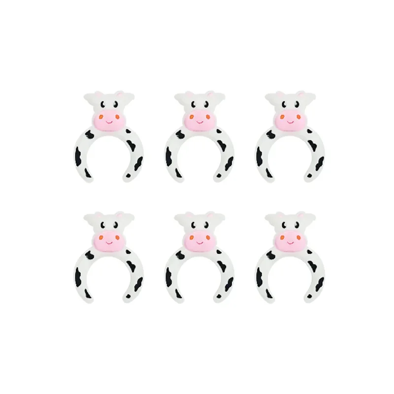 50pcs New Focal Silicone Beads BPA Free Dairy Cattle Semi-circular Beads Baby Teether Toys DIY Nipple Chain Jewelry Accessories