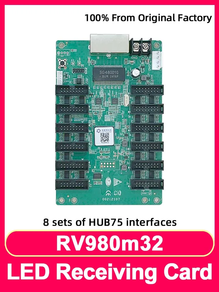 Linsn RV908m32 Receiving Card Video Wall Controller LED Display Screen RGB Matrix HBU75 Full Color Module Control card led video display panel led matrix display module