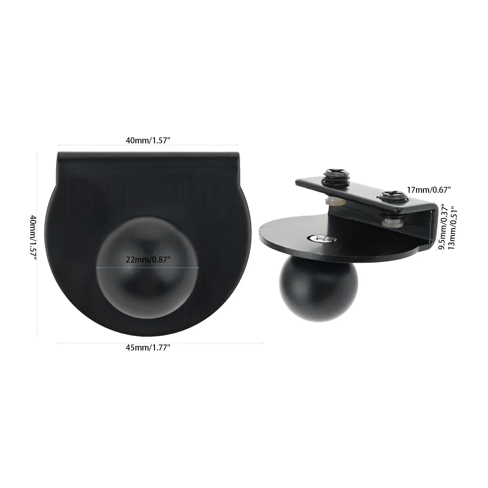 Description Picture 3 of item4pcs Glass Clamp Handles Black/Silver Iron Clip Round Pull Knob for 5mm-8mm Glass Kitchen Chest Wine Cabinet Showcase Drill-free