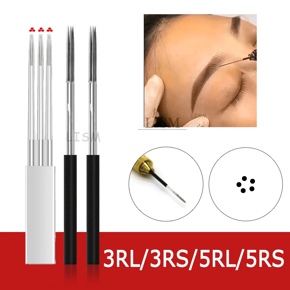 

3RL 3RS Microblading Shading Needles Shader Blades Tattoo Fog 3D Eyebrow Aiguille Permanent Makeup Agujas Eyebrow Tattoo Blades