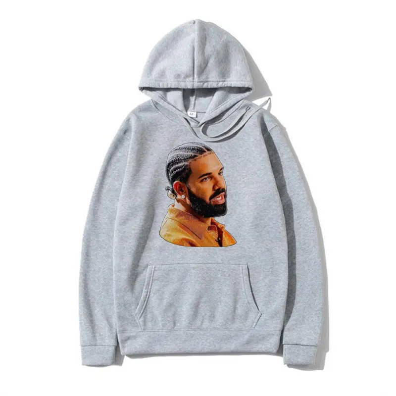 Rapper Drake Face Print Hoodie Autumn Winter Long Sleeve Pullover Hip-Hop Music Lovers Sweatshirts Oversized Streetwear Hoody