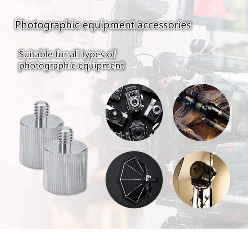 Thread Adapter 2pcs Microphone Stand 5/8" female to 1/4" Male Camera Monitor 5/8 to 1/4 Adapter Tripod