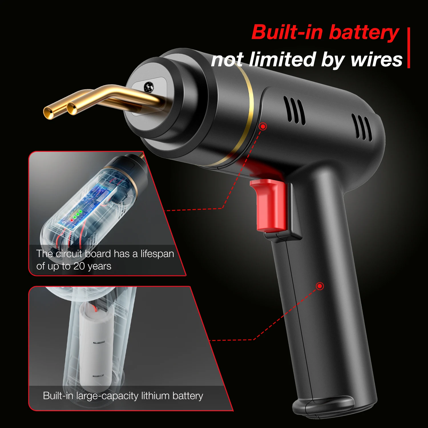 200W Hot Stapler Plastic Welders Rechargeable Plastic Welding Machine Bumper Repair Kit Soldering Iron Plastic Car Bumper Repair 2
