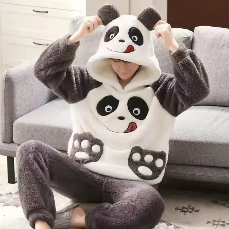 Pajamas Set Men's Coral Fleece Pajamas Autumn Winter