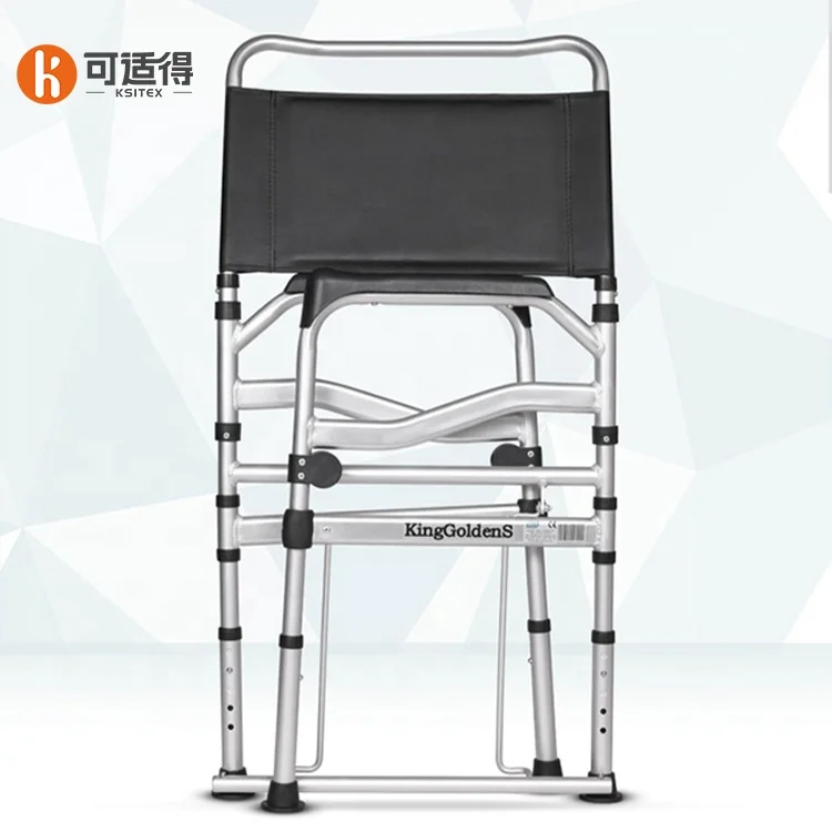 Hot selling Ksitex shower elderly toilet commode patient transfer lift chair with toilet wheels 5