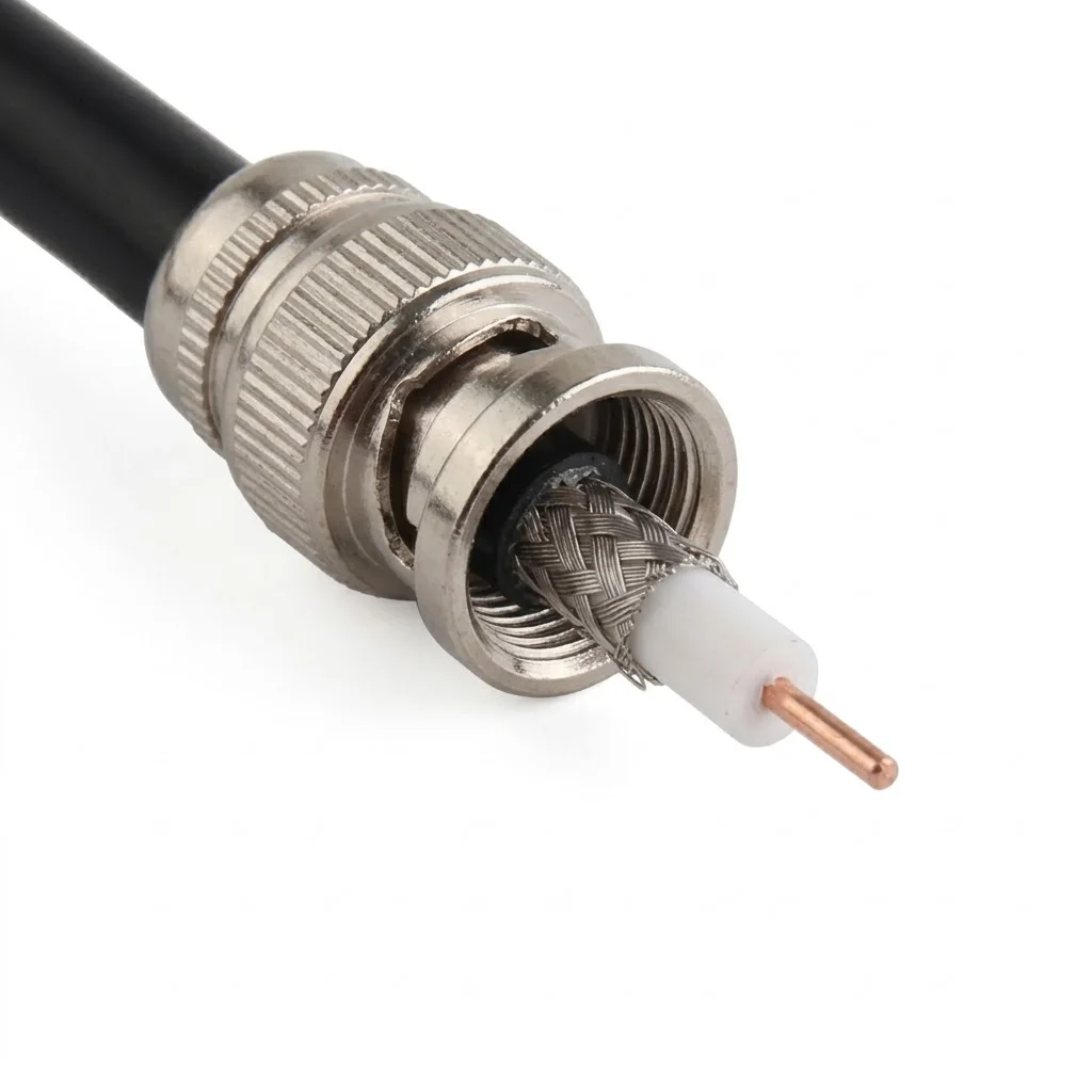 Nickel Plated BNC Male Plug RF Coaxial Connector for CCTV Camera