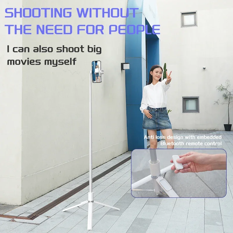 Ultra Long Selfie Stick with Bluetooth Remote and Auto Open Feature