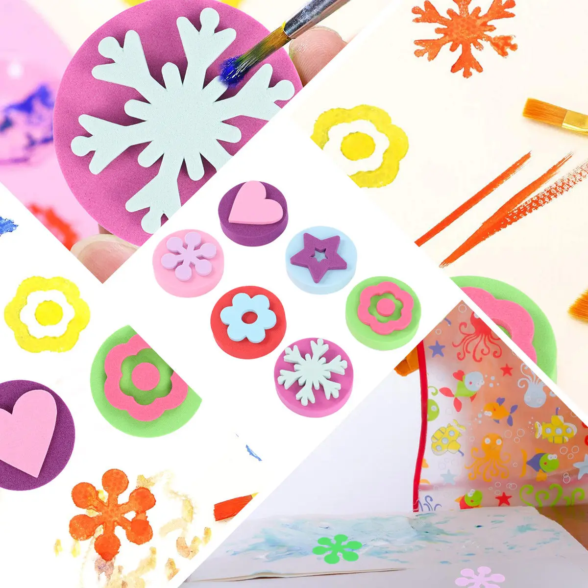12Pcs 그림 낙서 스탬프 라운드 미니 스탬퍼 크리 에이 티브 밝은 패턴 어린이 교실 공예 스크랩북 생일 파티