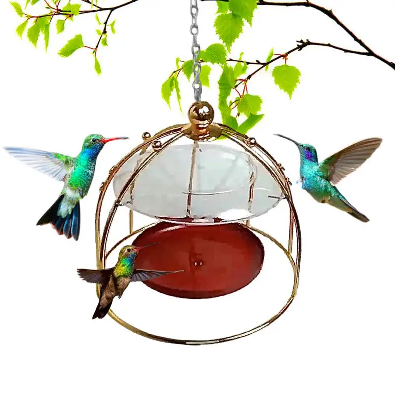 

Hummingbird Feeder Portable Exquisite Hang PlasticsIron Humming Bird Feeders With Hook Dome Top Design Perfect For Outside