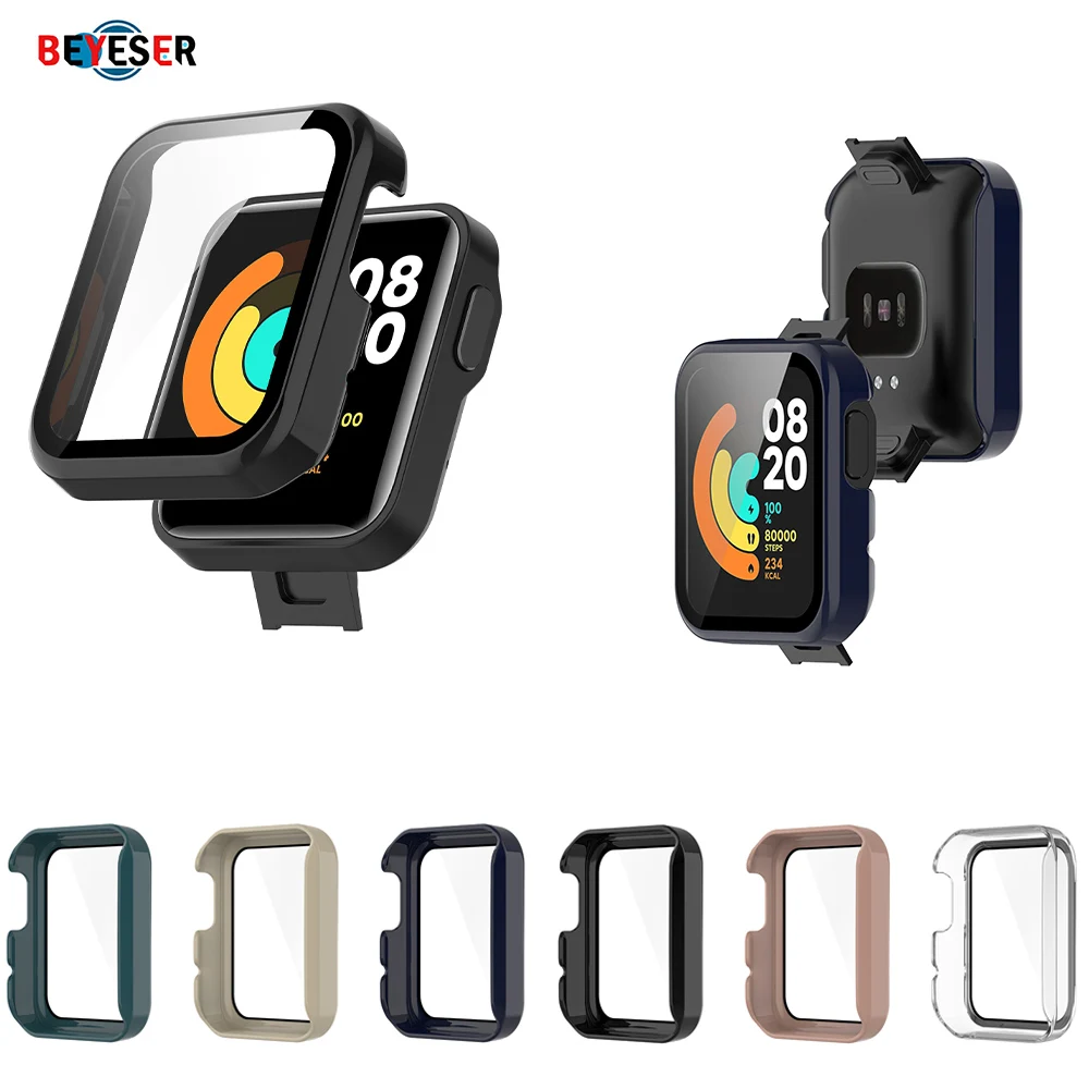 

Чехол для часов Xiaomi MI Watch Lite 2 в 1 из поликарбоната + цельная закаленная пленка защита от падения и царапин чехол для Redmi Watch