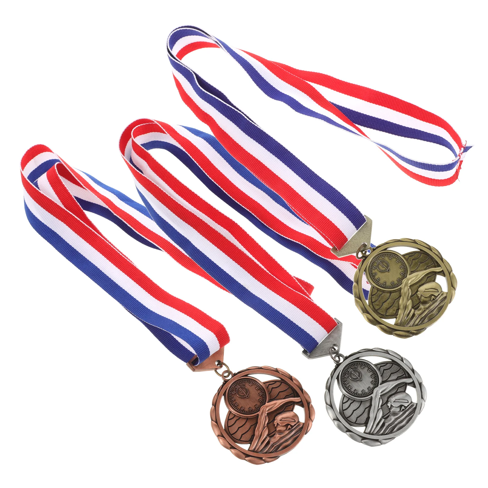 3pcs Hanging Medal With Lanyard Medals Sports Metal Medals Race Metal For Competition Swimming Sports Accessories