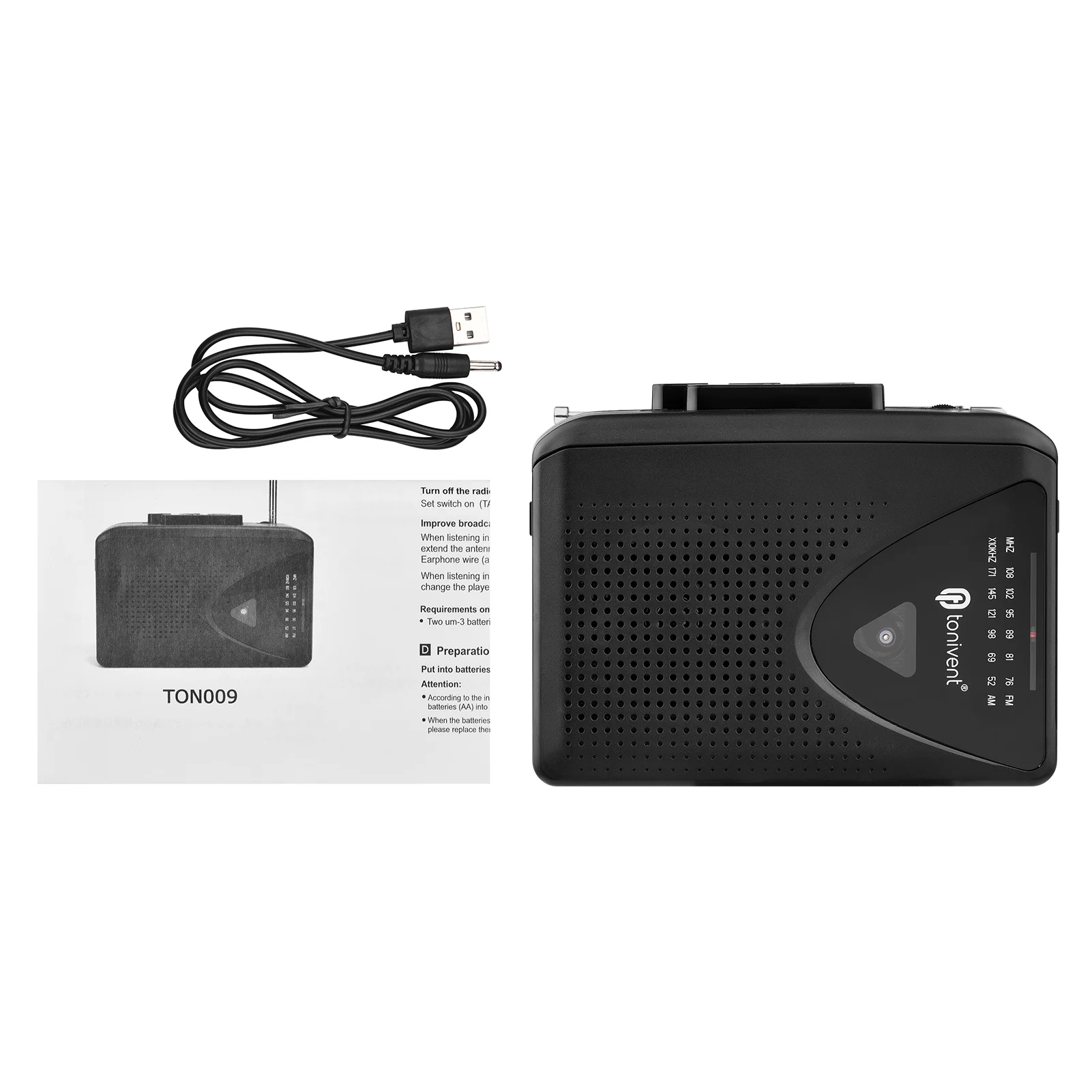 Cassette Player USB Cassette Capture Radio Player Portable USB Cassette Tape to MP3 Converter Capture Audio Music Player Recorder AM/ FM Radio