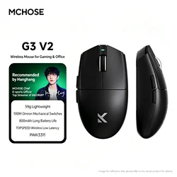 Enhanced Gaming Mouse - Wireless Tri - mode with Advanced Sensor, Long - lasting Battery, and Ergonomic Design (G3 V2 Black)