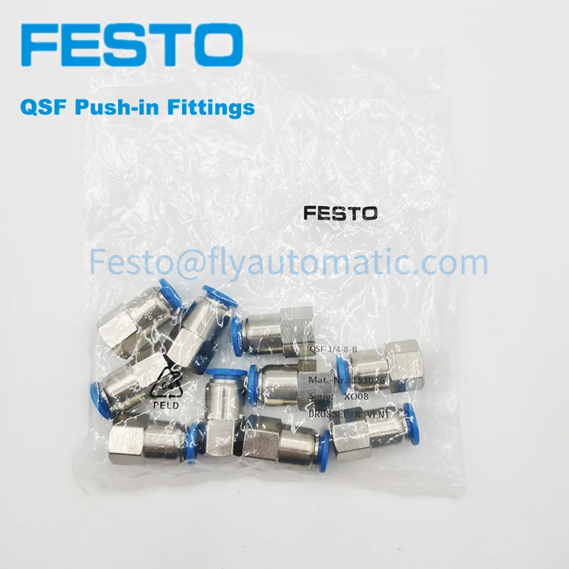 

Festo QSF Quick Star Push-in Fittings QSF-M5-1/8-1/4-3/8-1/2-4-6-8-10-12-16