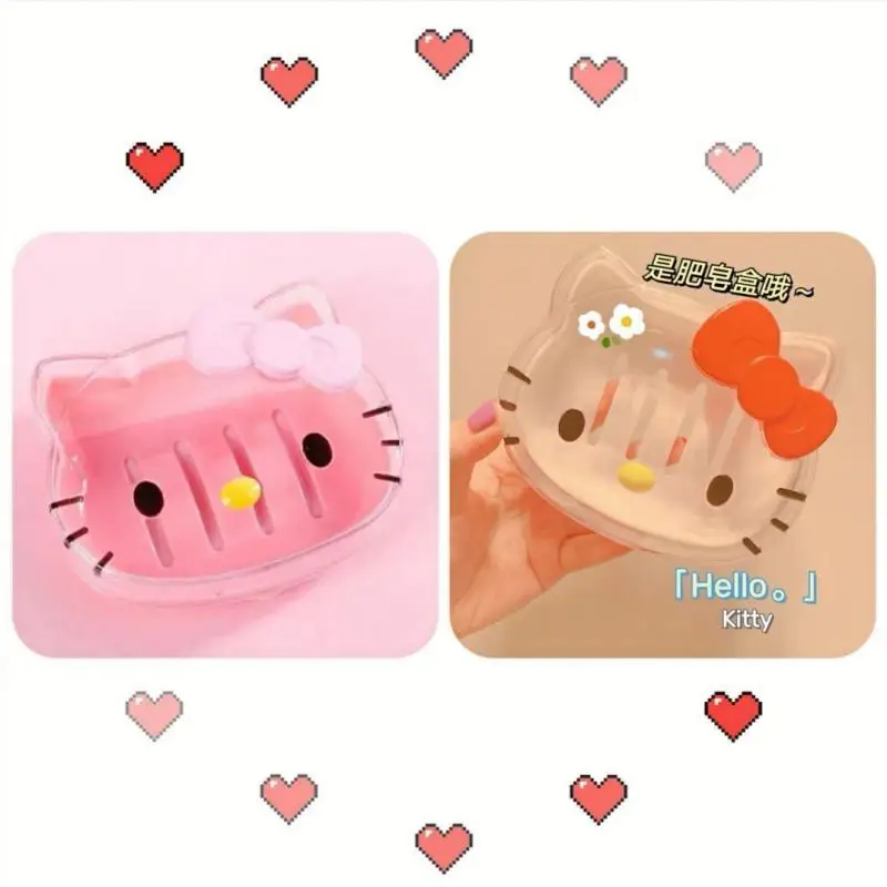 

Sanrio Hellokitty Cartoon Soap Box Personality Creative Cute Home Bathroom Travel Storage Box with Cover